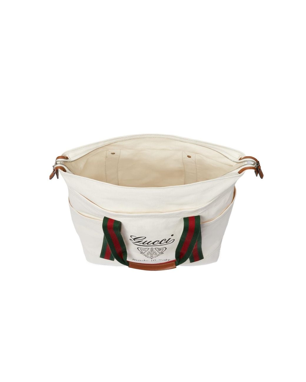 Gucci White Medium Web Canvas Bag for men