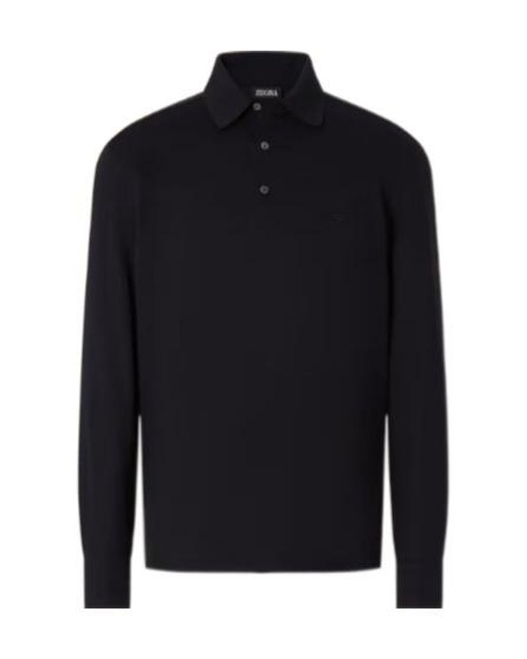 Zegna Blue Long-Sleeve Polo Shirt for men
