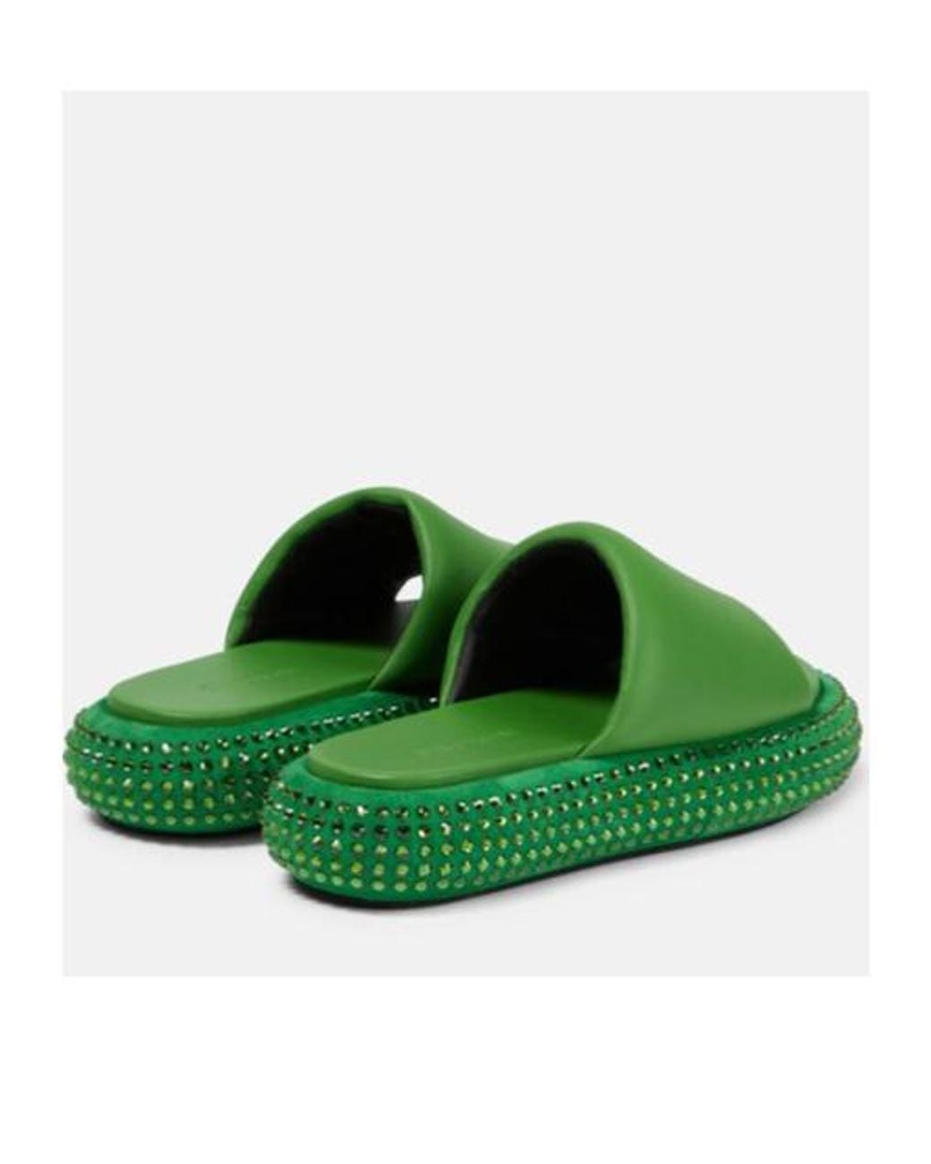 J.W. Anderson Green Embellished Leather Slides
