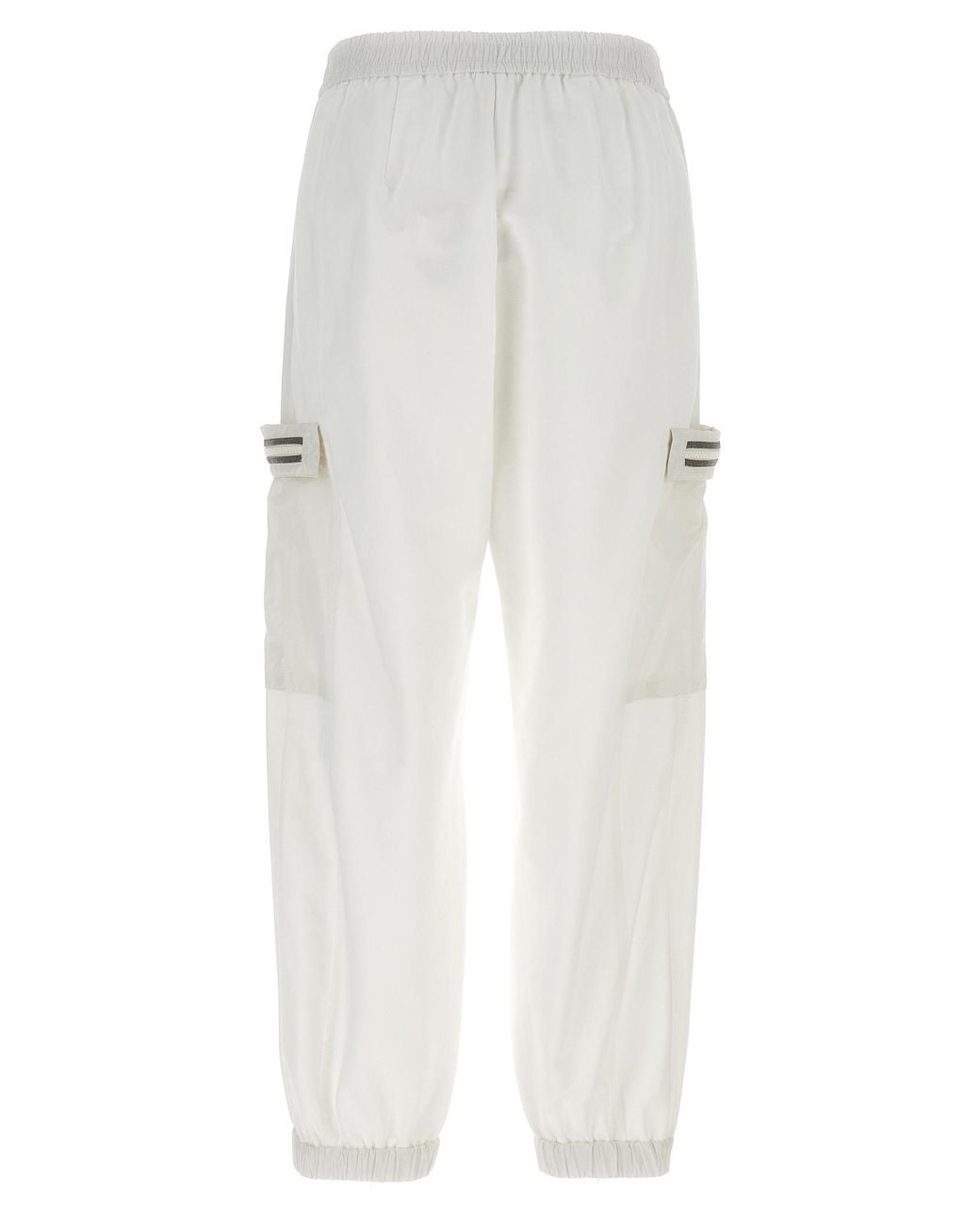 Brunello Cucinelli White Drawstring Cargo Pants