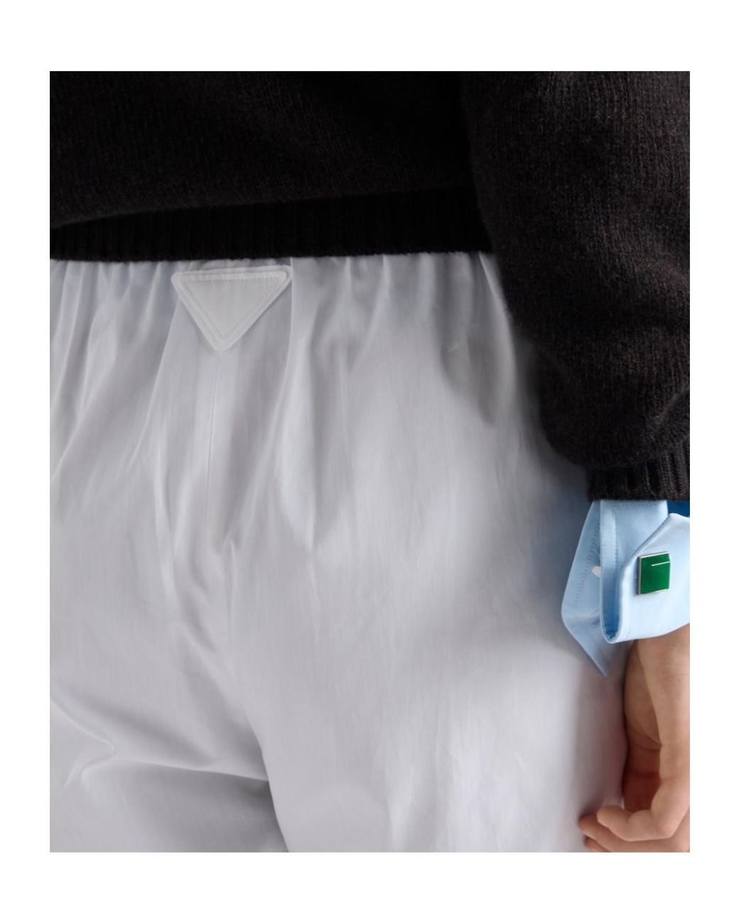 Prada White Poplin Bermudas