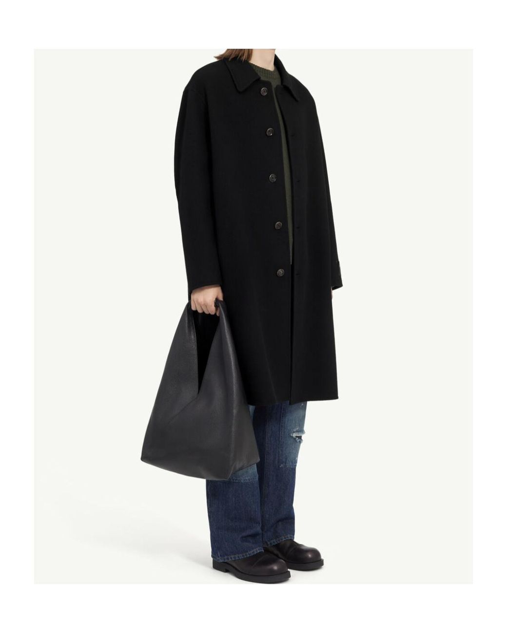 MM6 by Maison Margiela Black Oversized Single-Breasted Coat for men