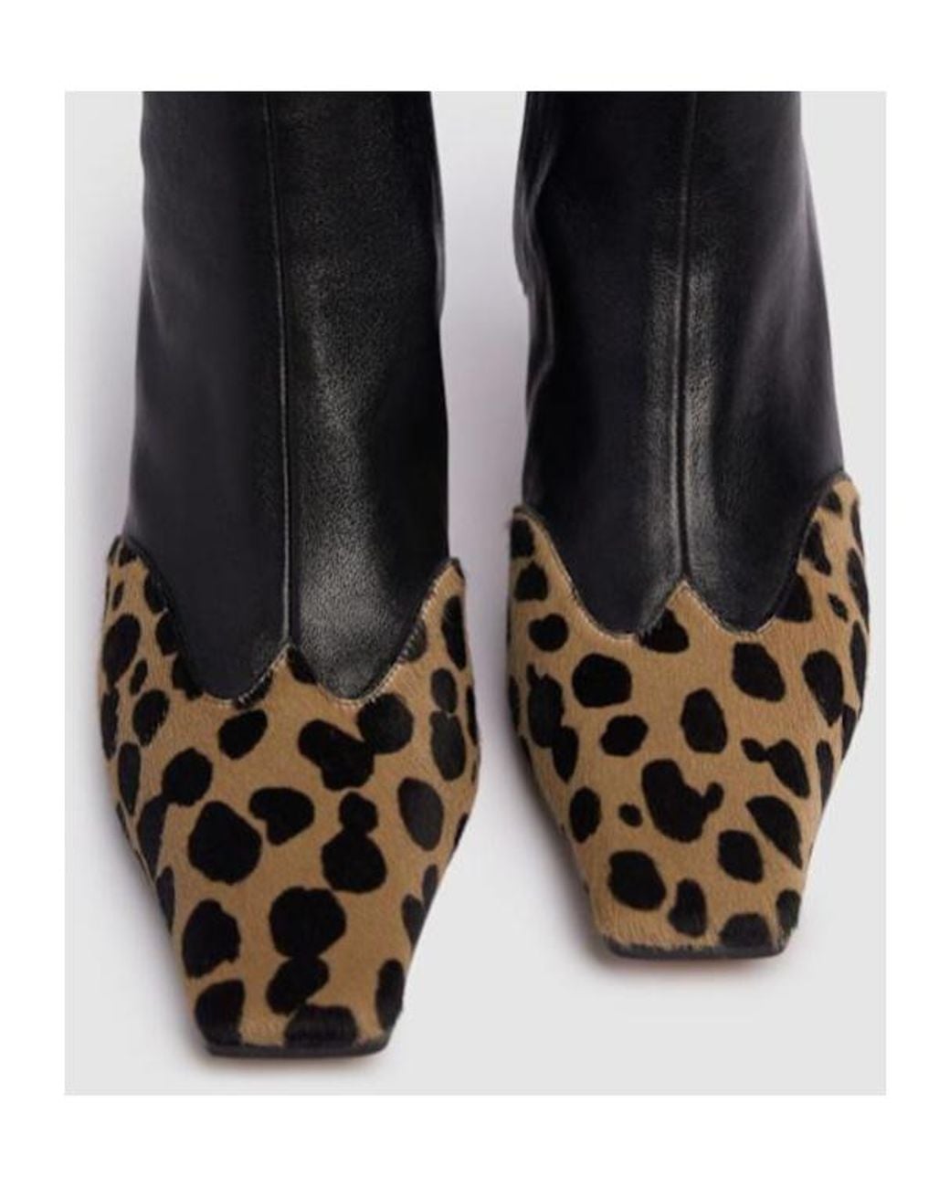 Khaite Black 85Mm Nevada Leo Print Ankle Boots