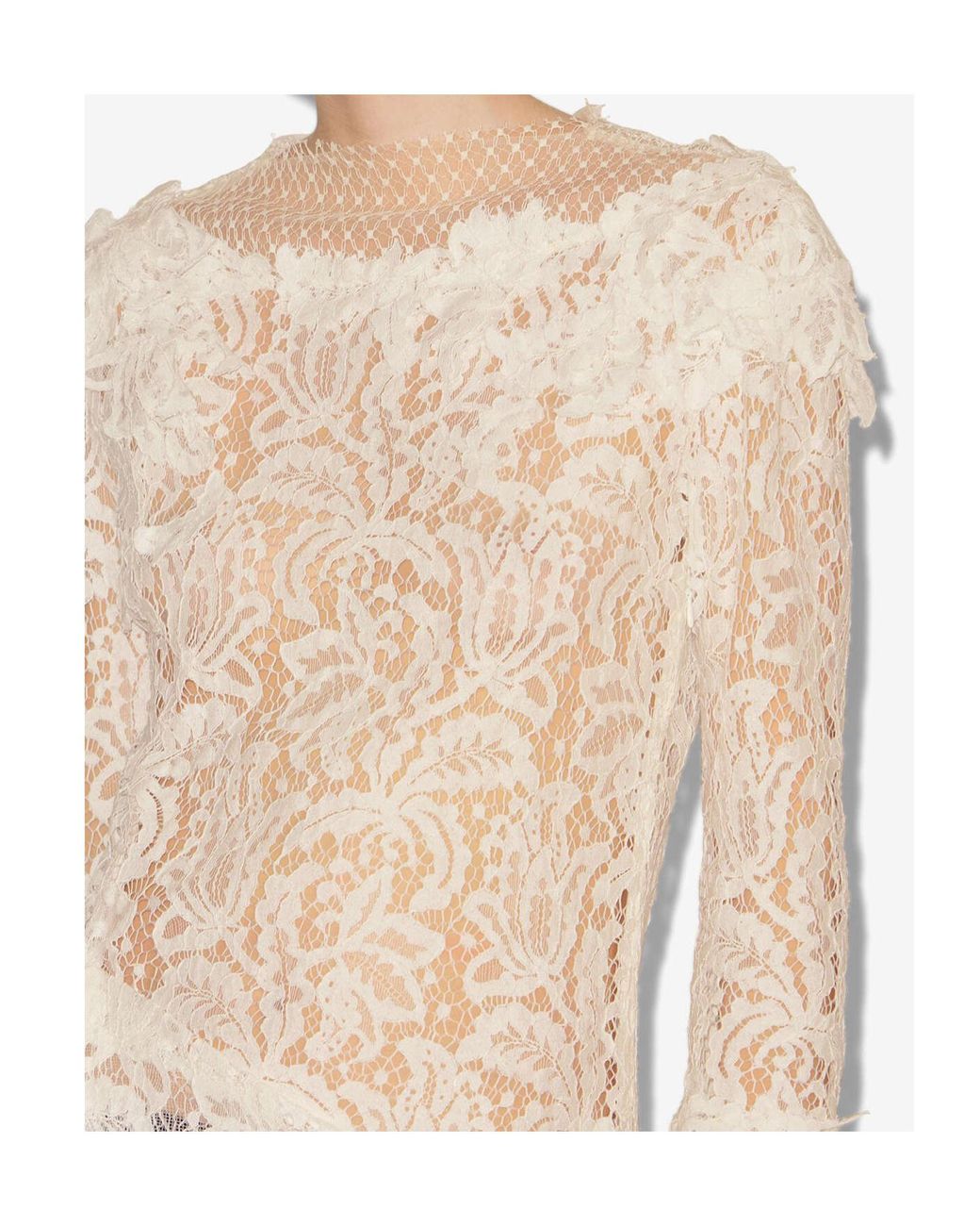 Isabel Marant White Rubiana Lace-Detailed Midi Dress
