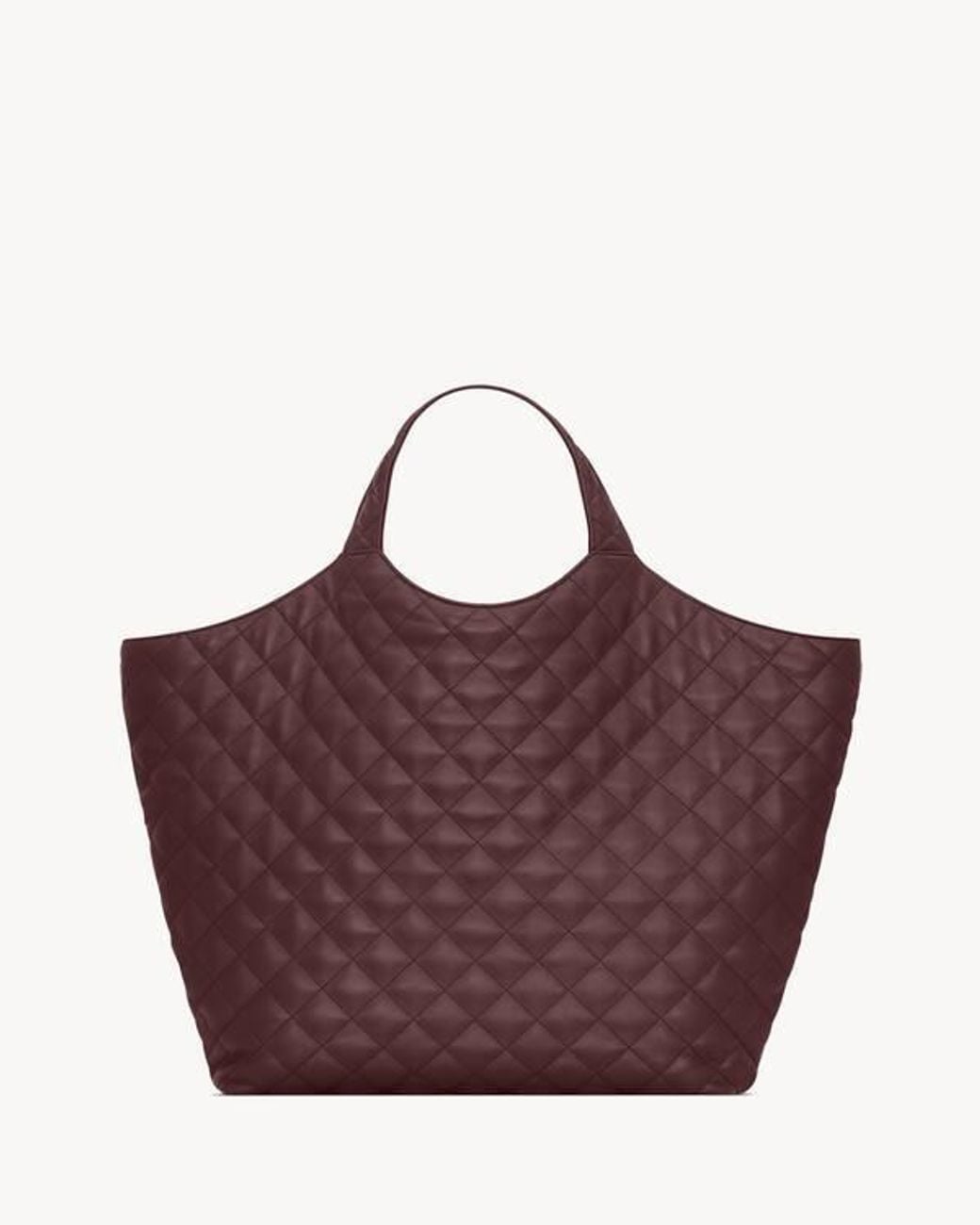 Saint Laurent Purple Icare Logo Plaque Quilted Tote Bag