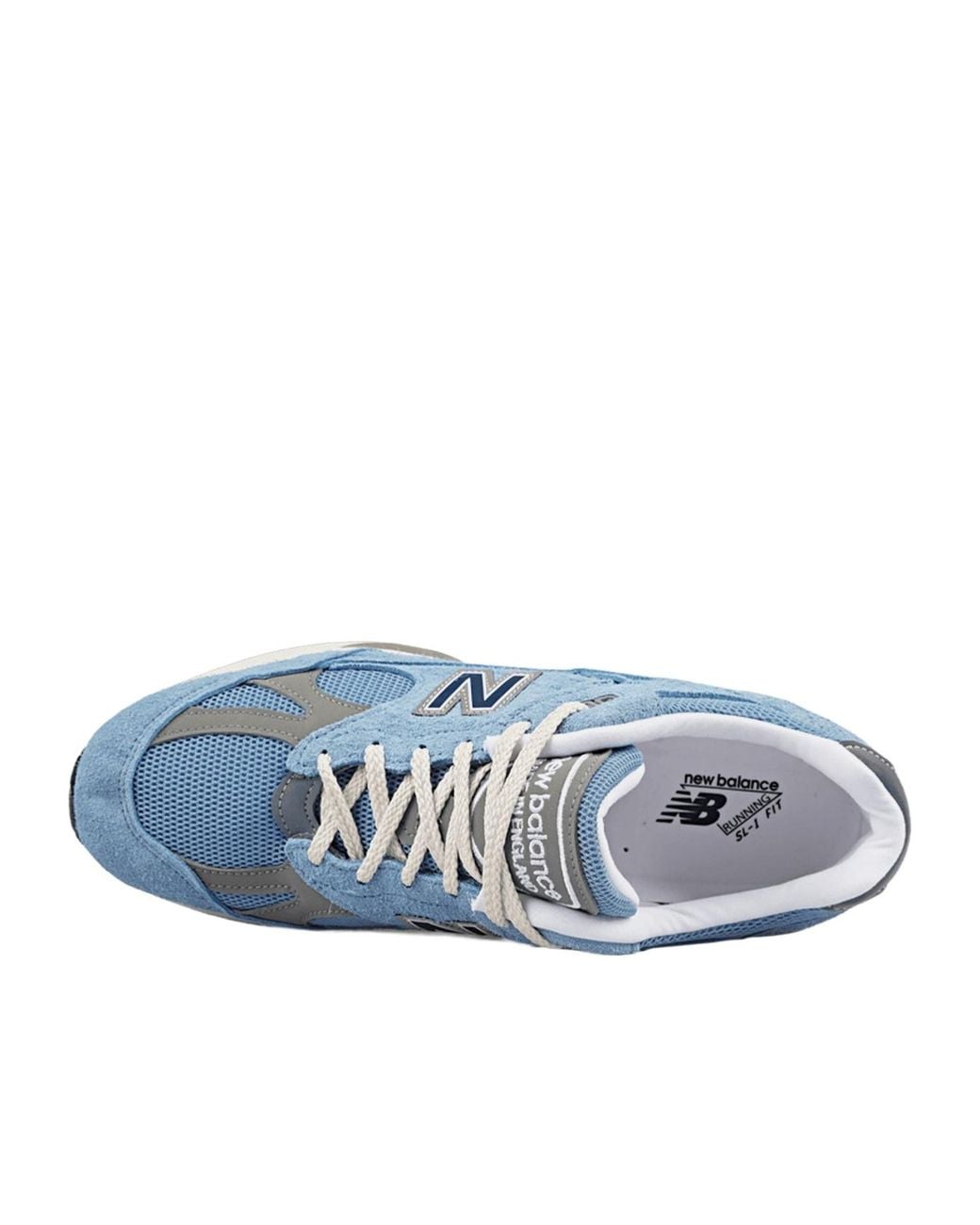 New Balance Blue Logo Patch Lace-Up Sneakers for men