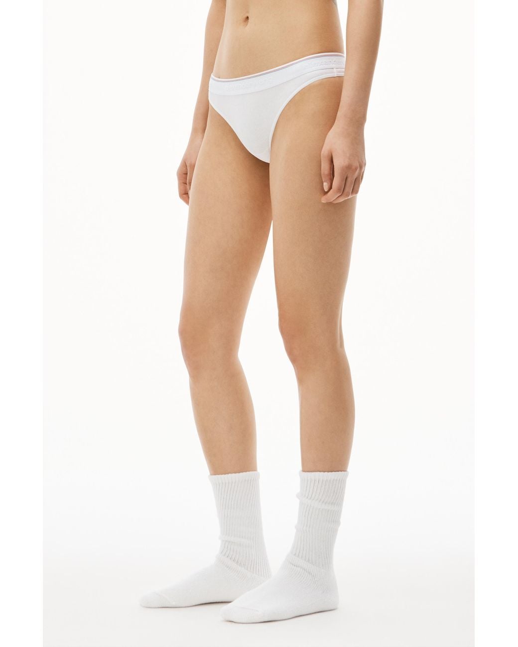 Alexander Wang White Rib Plain Thong