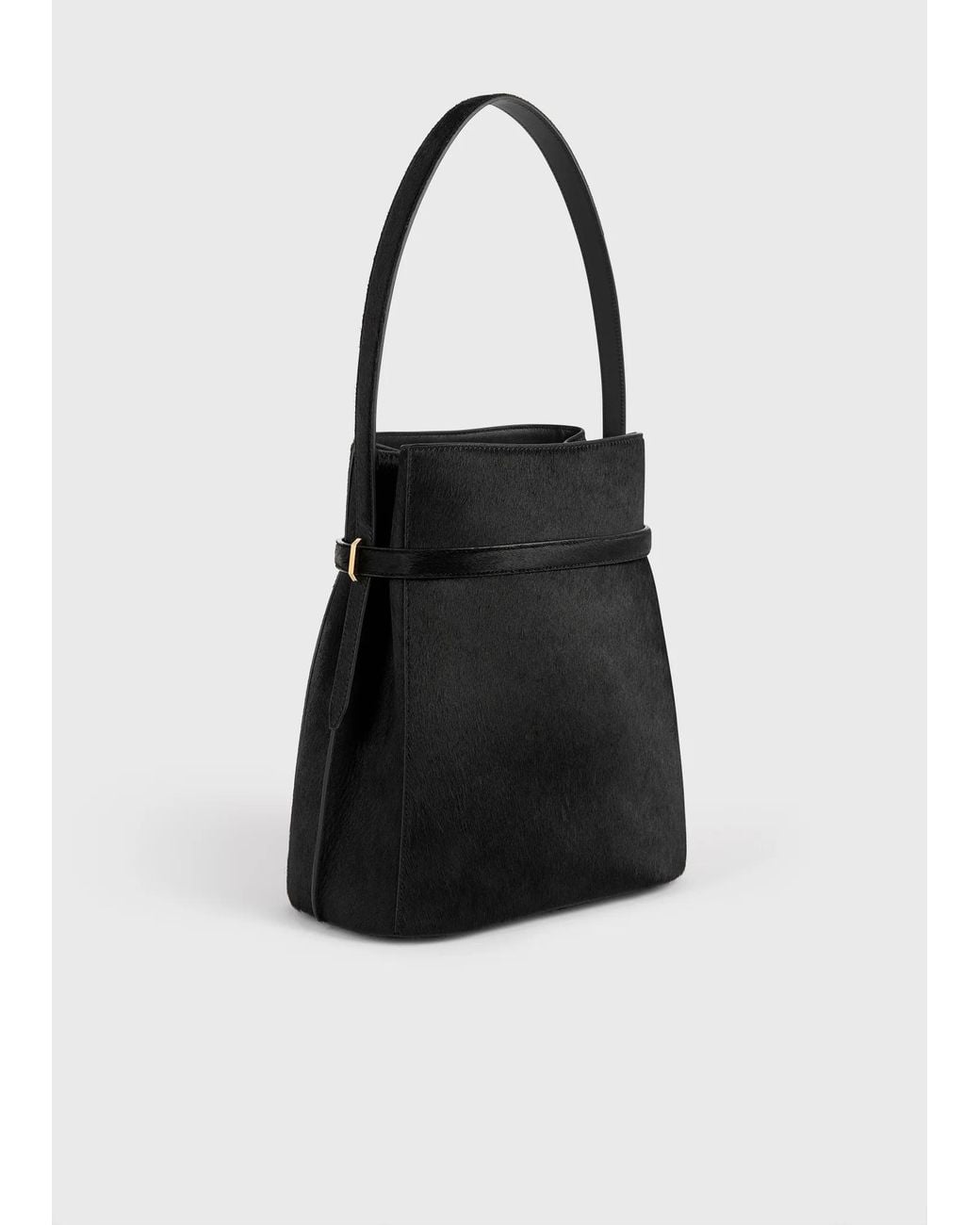 Totême  Black Totême Buckled Bucket Bag