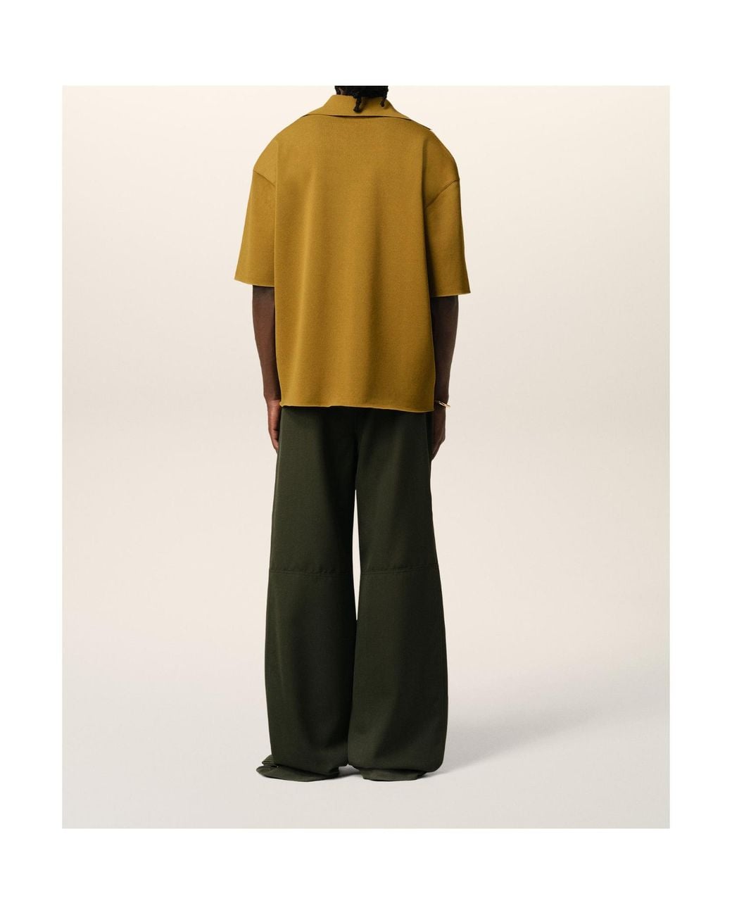 AMI Green Fine-Knit Polo Shirt