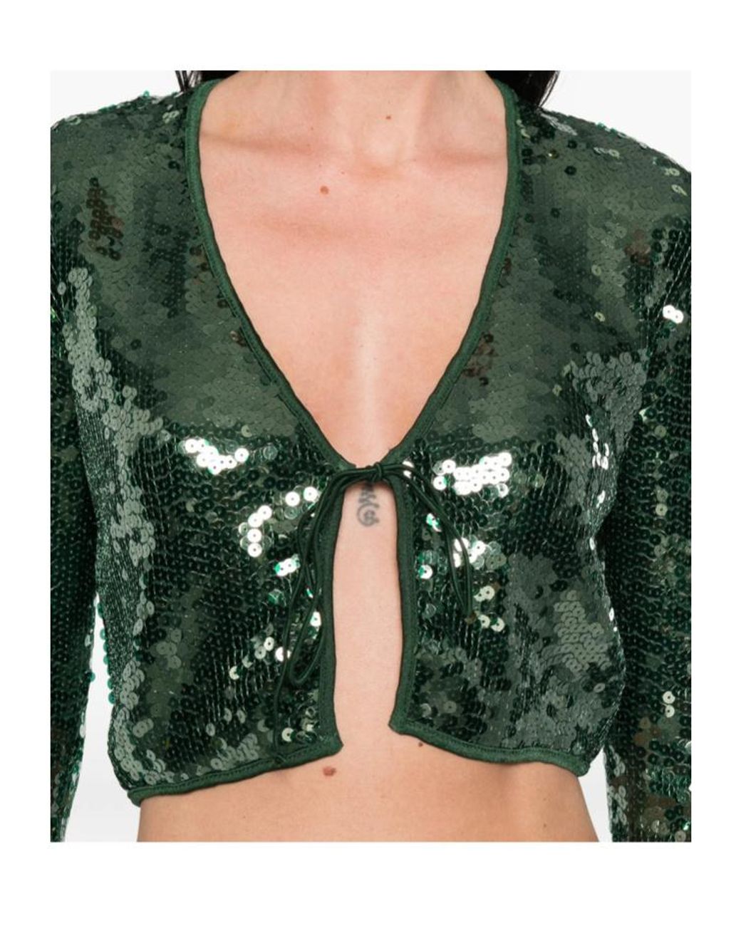 Oseree Green Sequined Shirt