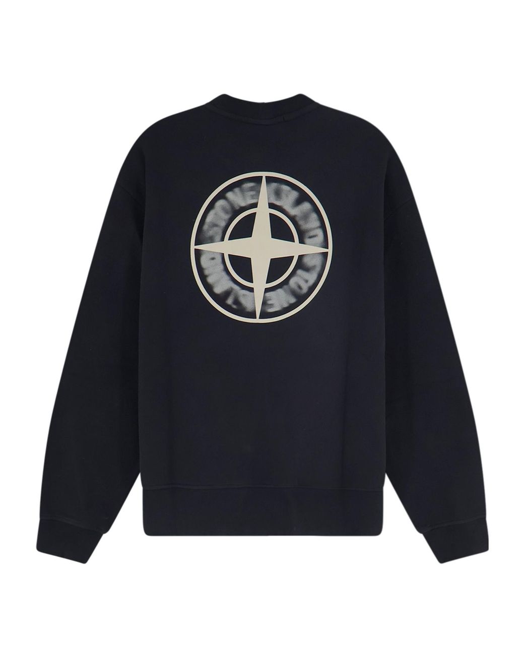 Stone Island Blue Logo-Print Crewneck Sweatshirt for men