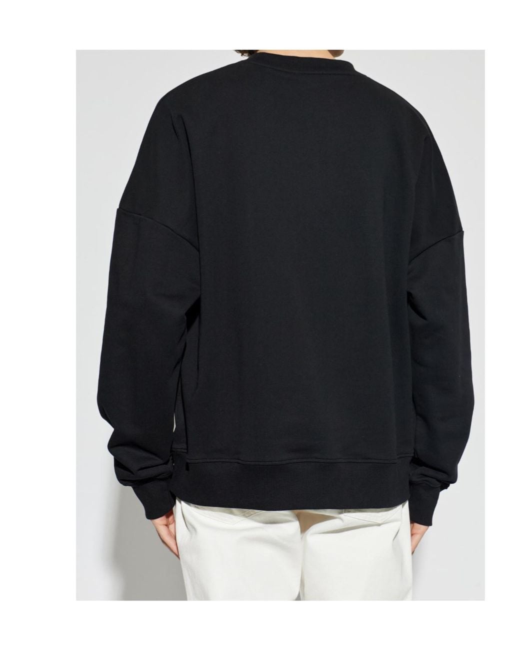 Balmain Blue Flocked Logo Crewneck Sweatshirt for men