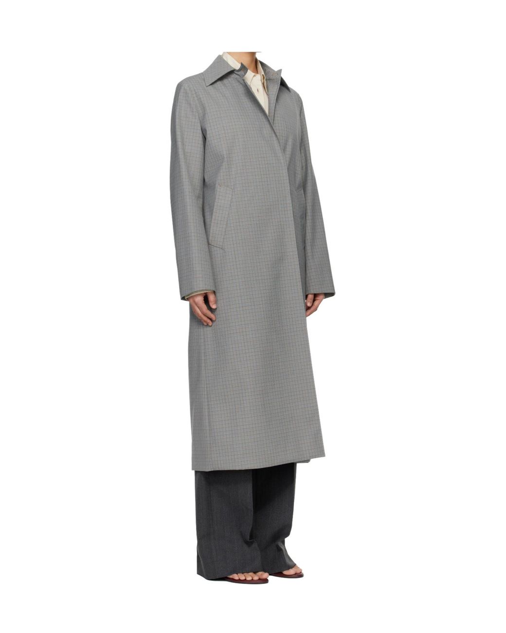 Our Legacy Gray Capital Wool Blend Lapel Coat