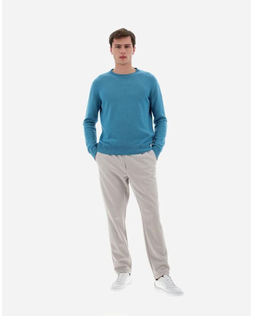 Herno Gray Drawstring Straight-Leg Trousers for men