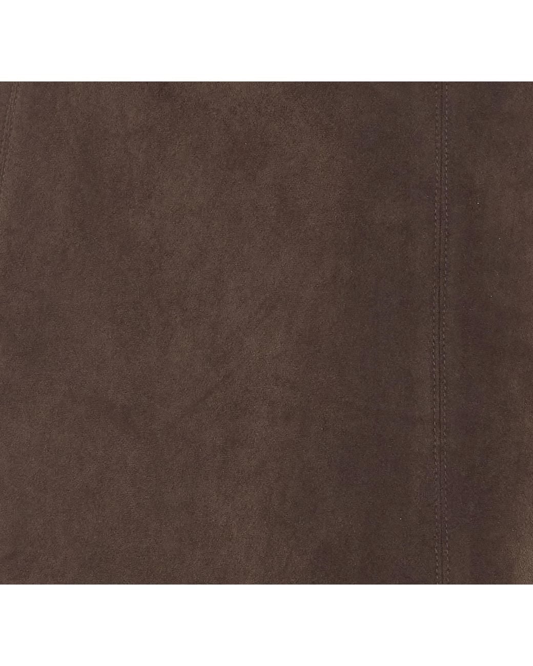 DUNST Brown Suede-Effect Mini Skirt