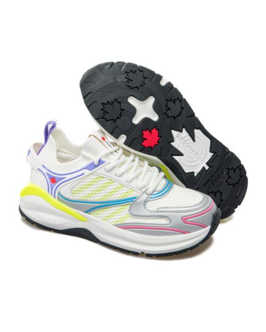 DSquared² White Dash Panelled Lace-Up Sneakers