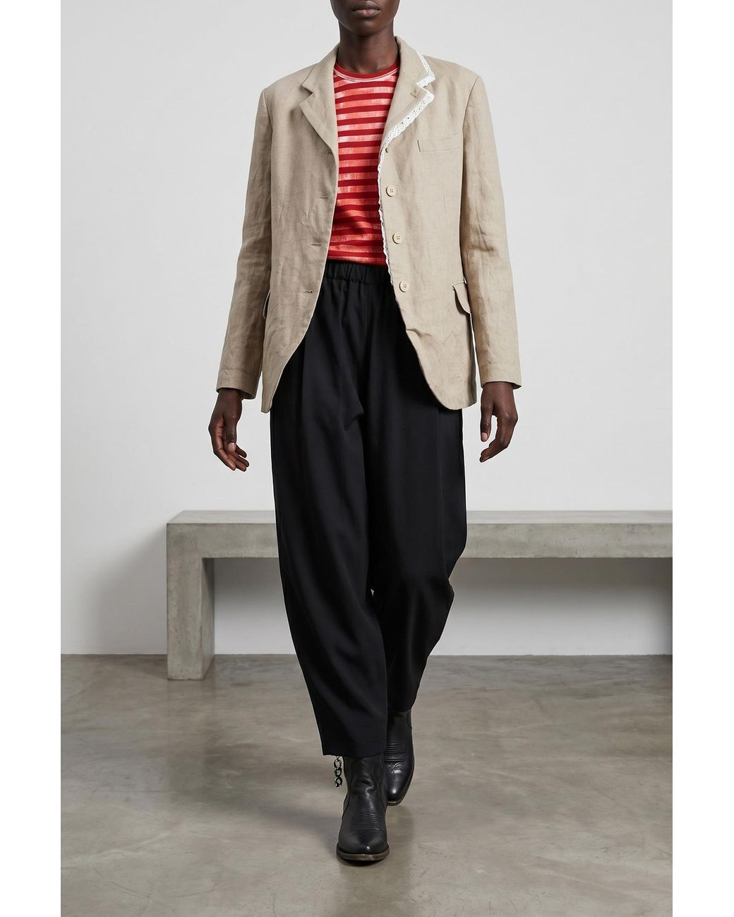 Comme des Garçons Natural Comme Des Garçons Lace Detailed Jacket