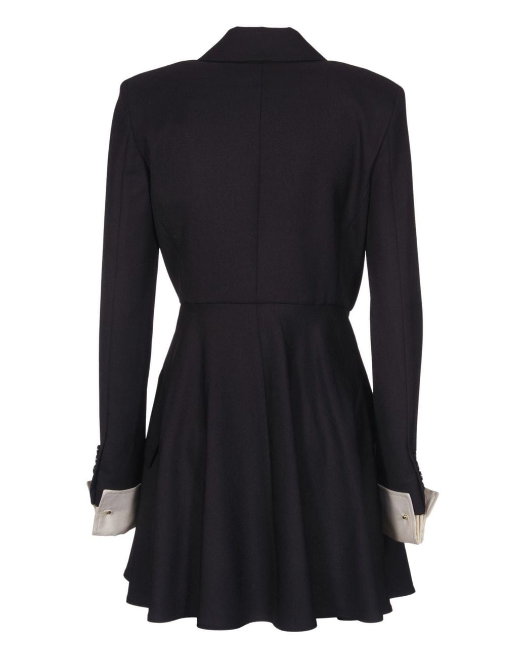 Max Mara Black Pleated Long-Sleeved Blazer Dress