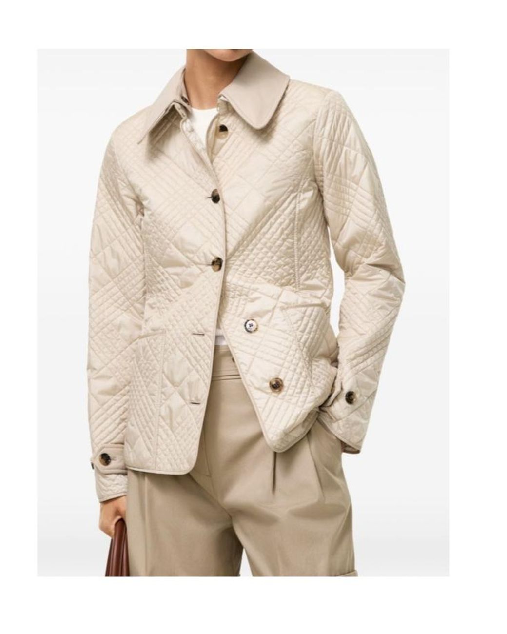 Burberry Natural Fernleigh Quilted Jacket
