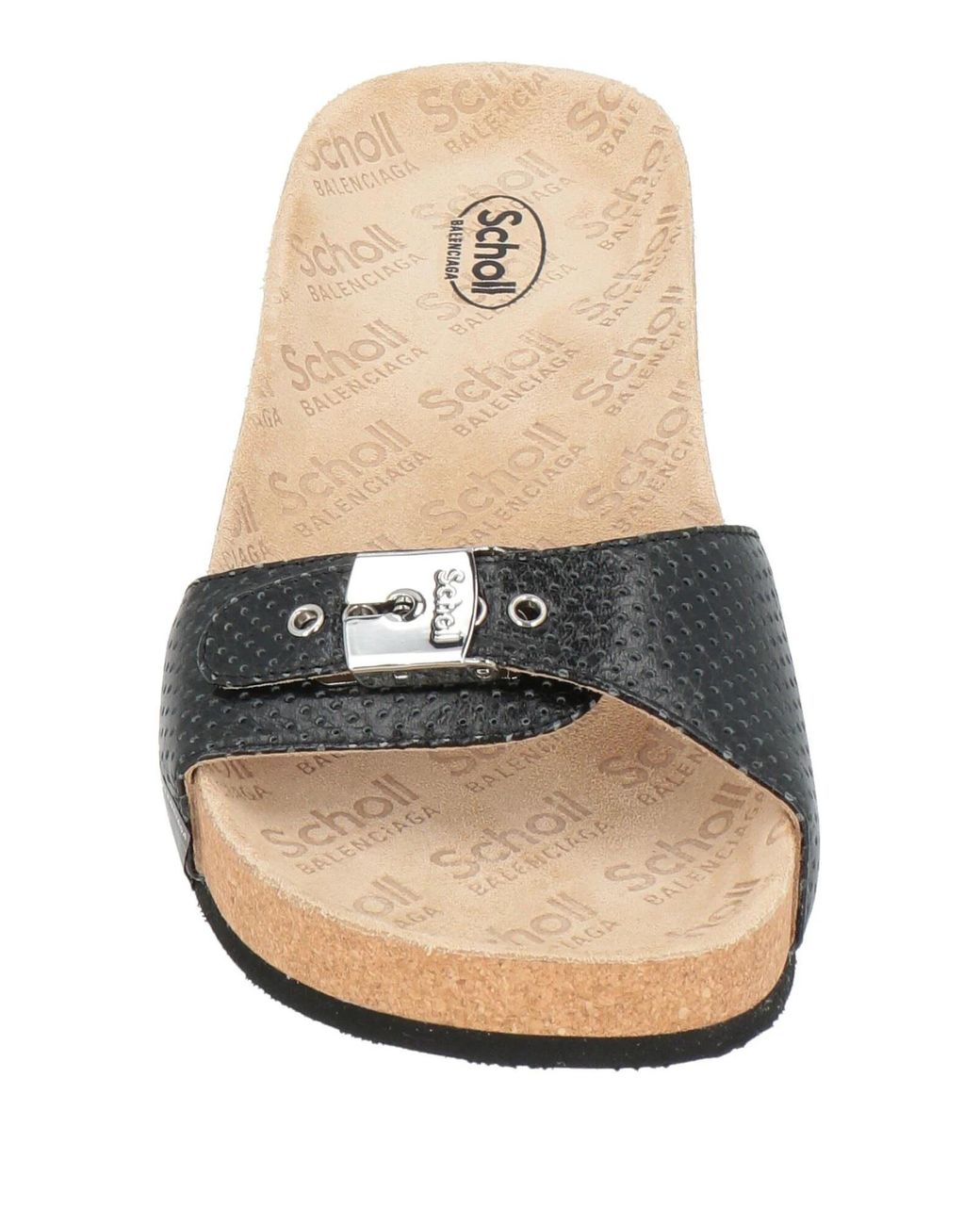 Balenciaga Black Minimalist Leather Wedge Sandals