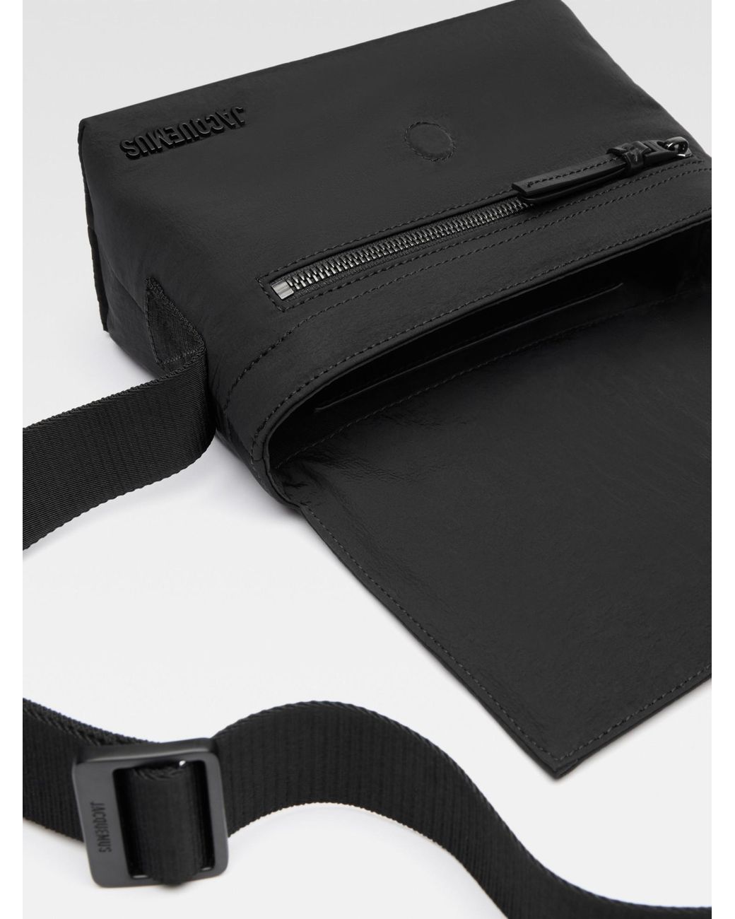 Jacquemus Black Logo Detailed Mini Messenger Bag for men
