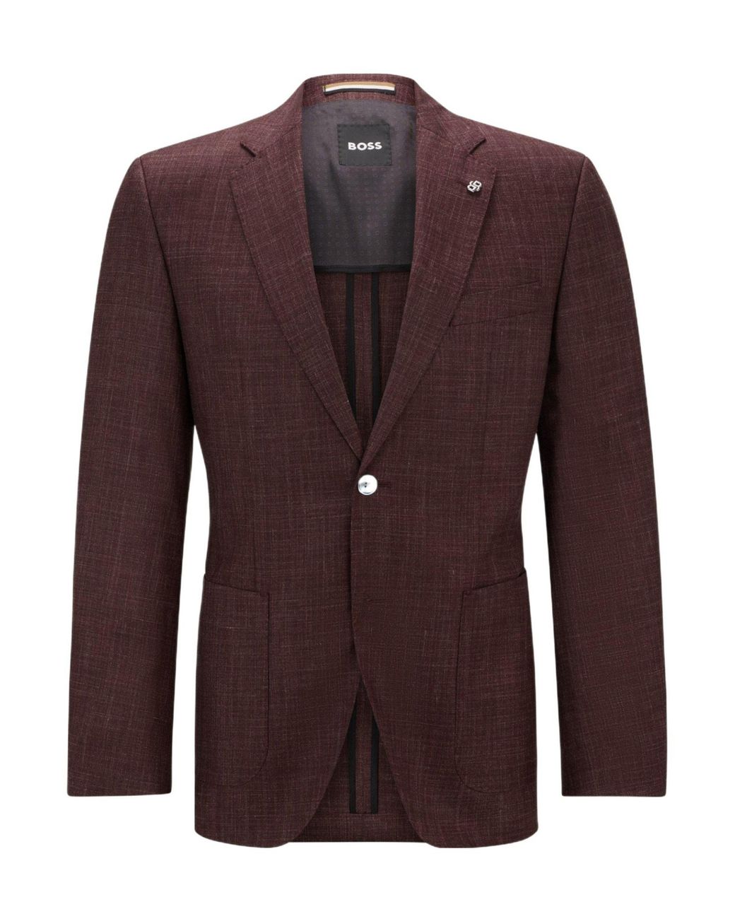 Boss Brown Single-Breasted Blazer for men
