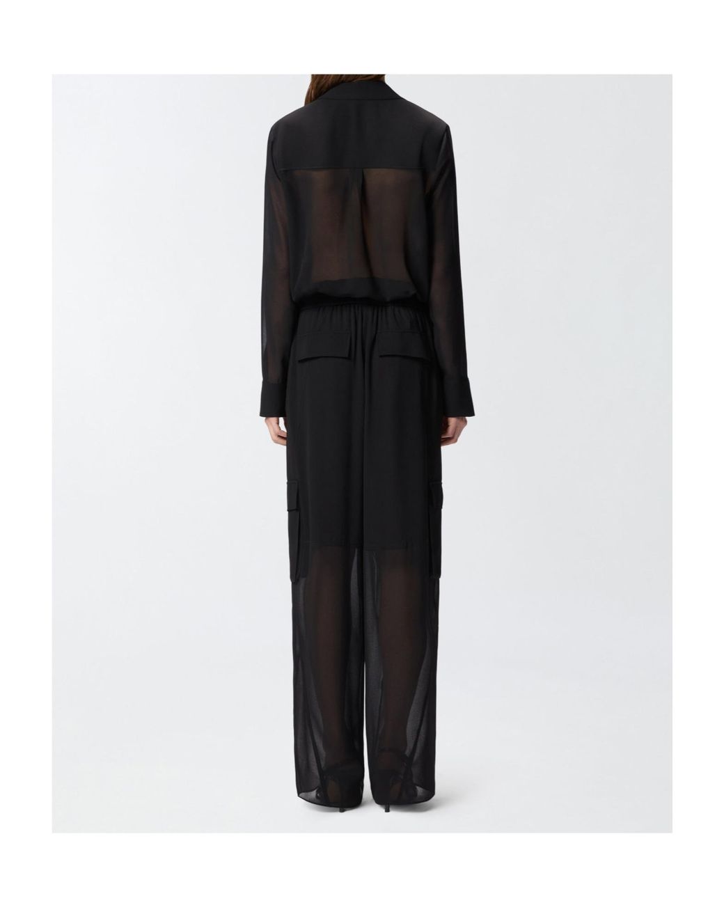 Pinko Black Semi-Sheer Shirt