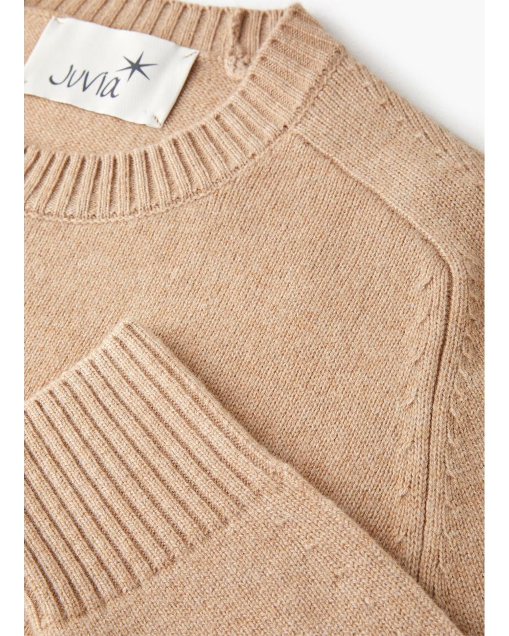 Juvia Natural Ribbed Crew Neck Sweater