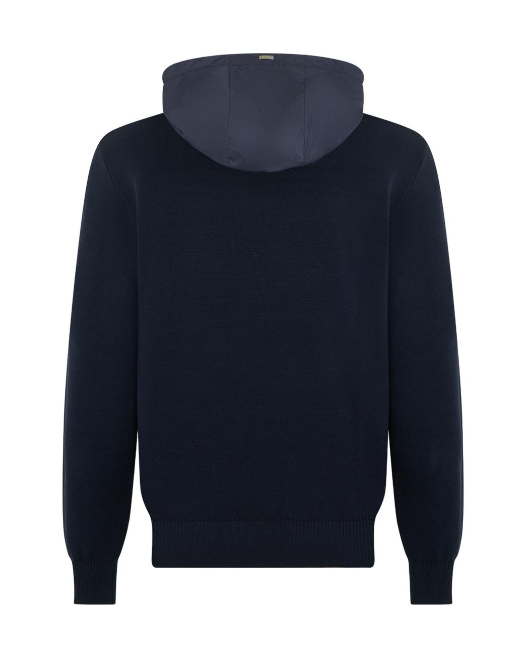 Herno Blue Long-Sleeved Knitted Hoodie for men