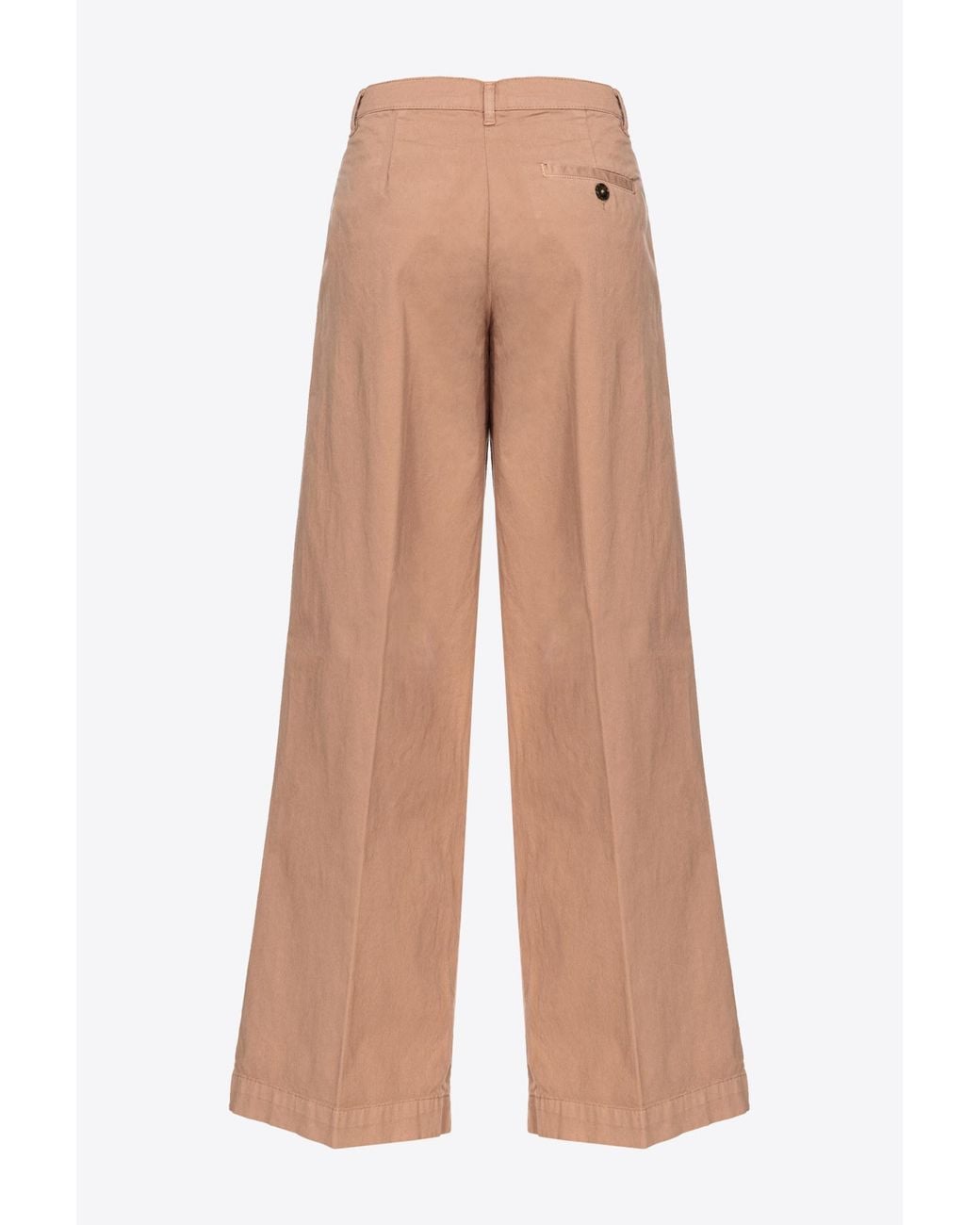 Pinko White Wide-Leg Cotton Trousers