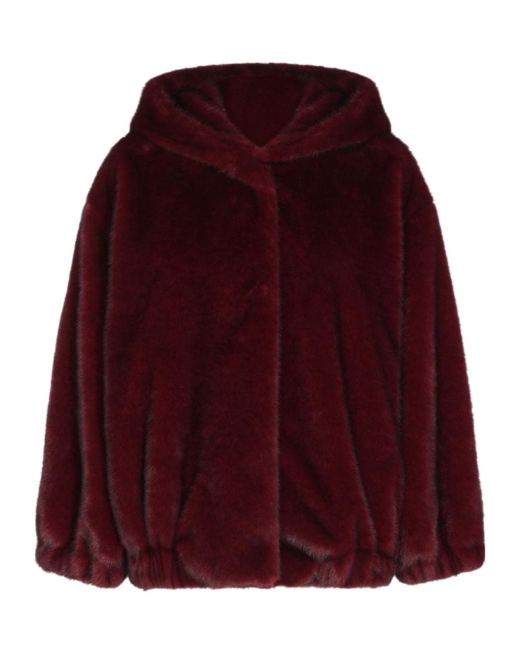 Antonelli Purple Hooded Faux Fur Coat