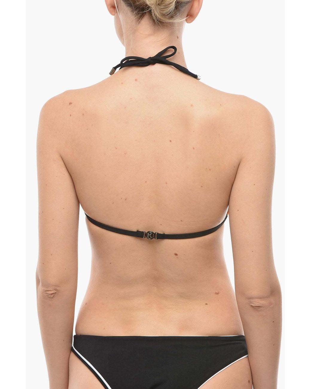 Karl Lagerfeld Yellow Cut-Out Triangle Bikini Top