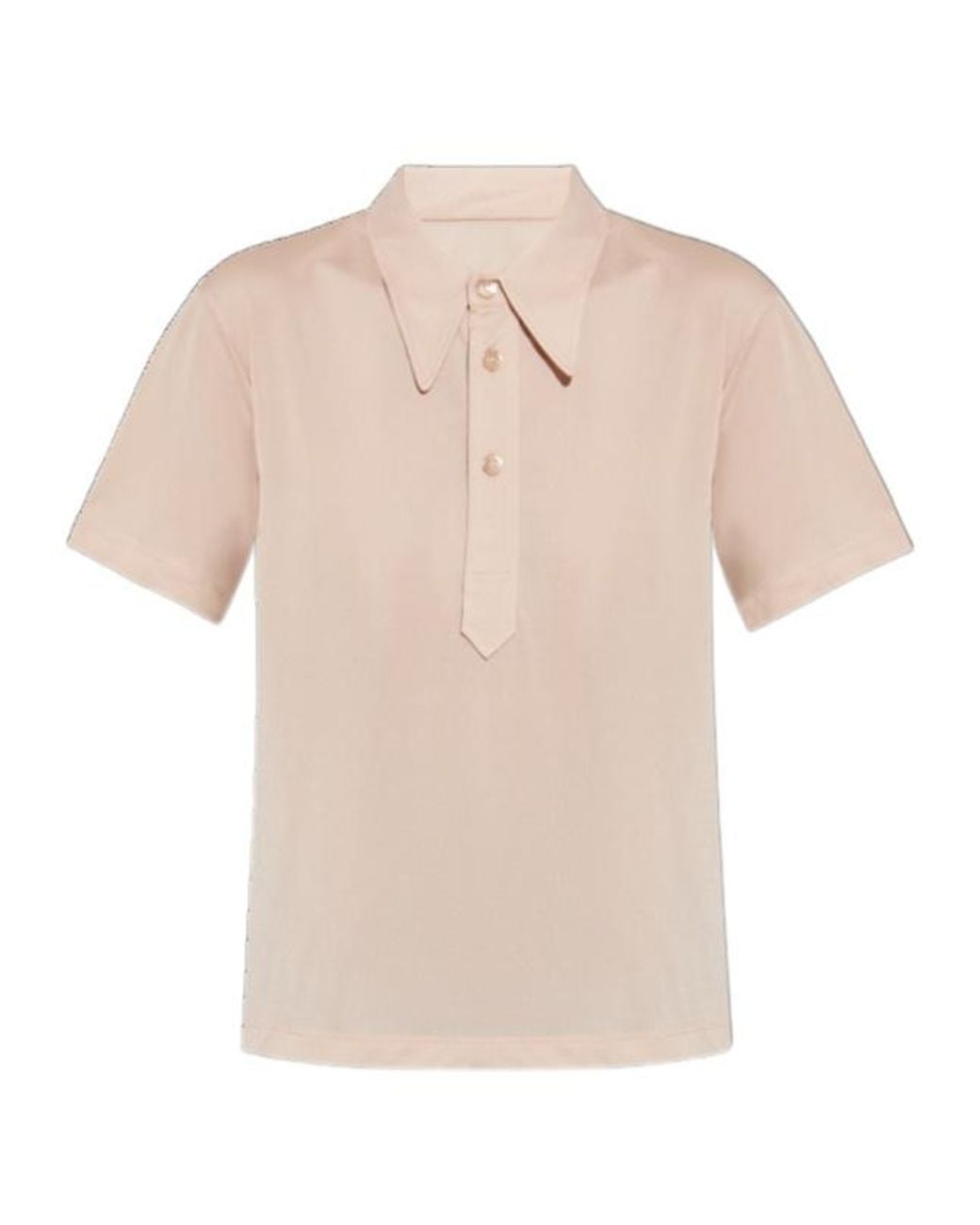 Maison Margiela White Short Sleeved Buttoned Polo Shirt