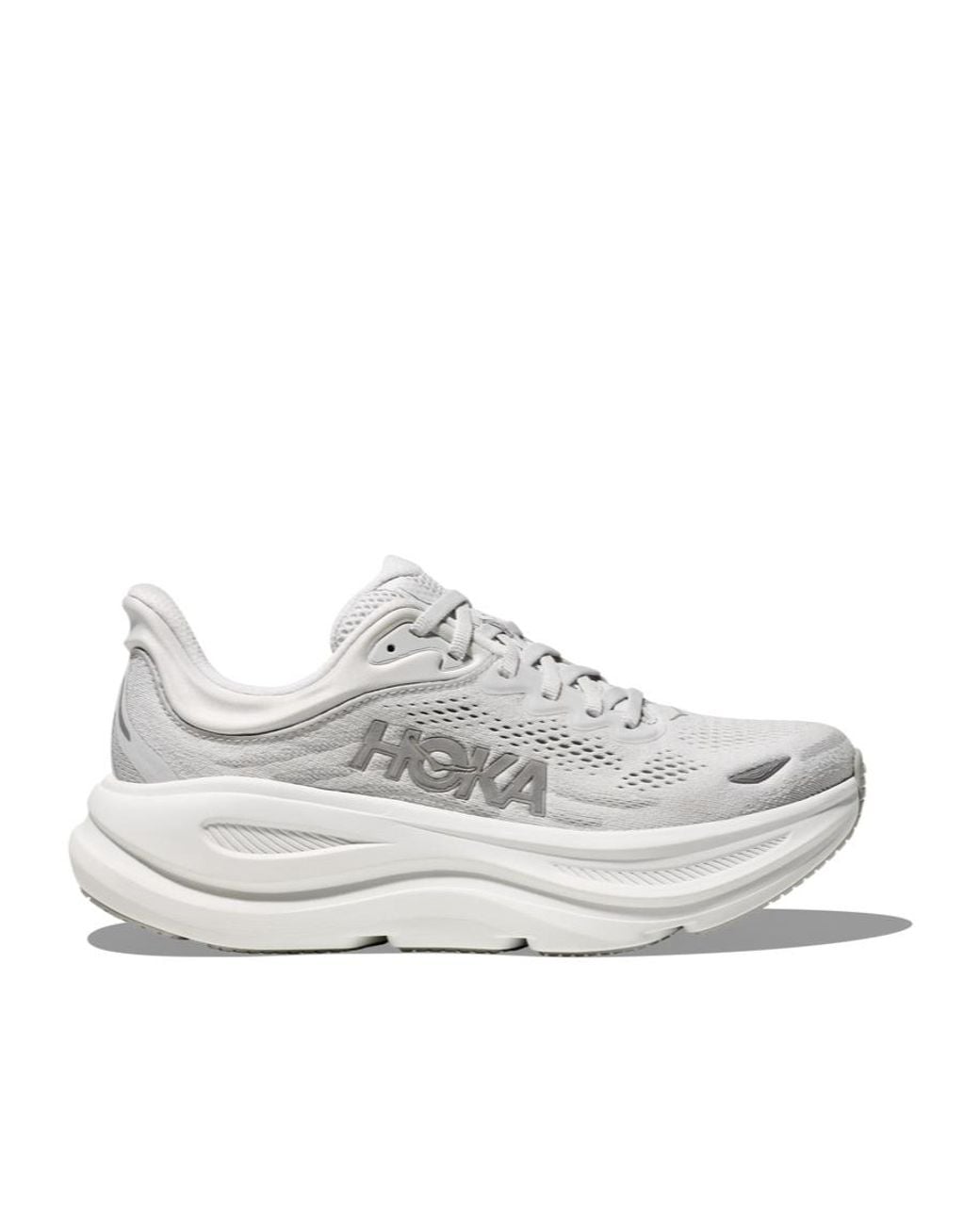Hoka One One White Bondi 9 Running Shoes