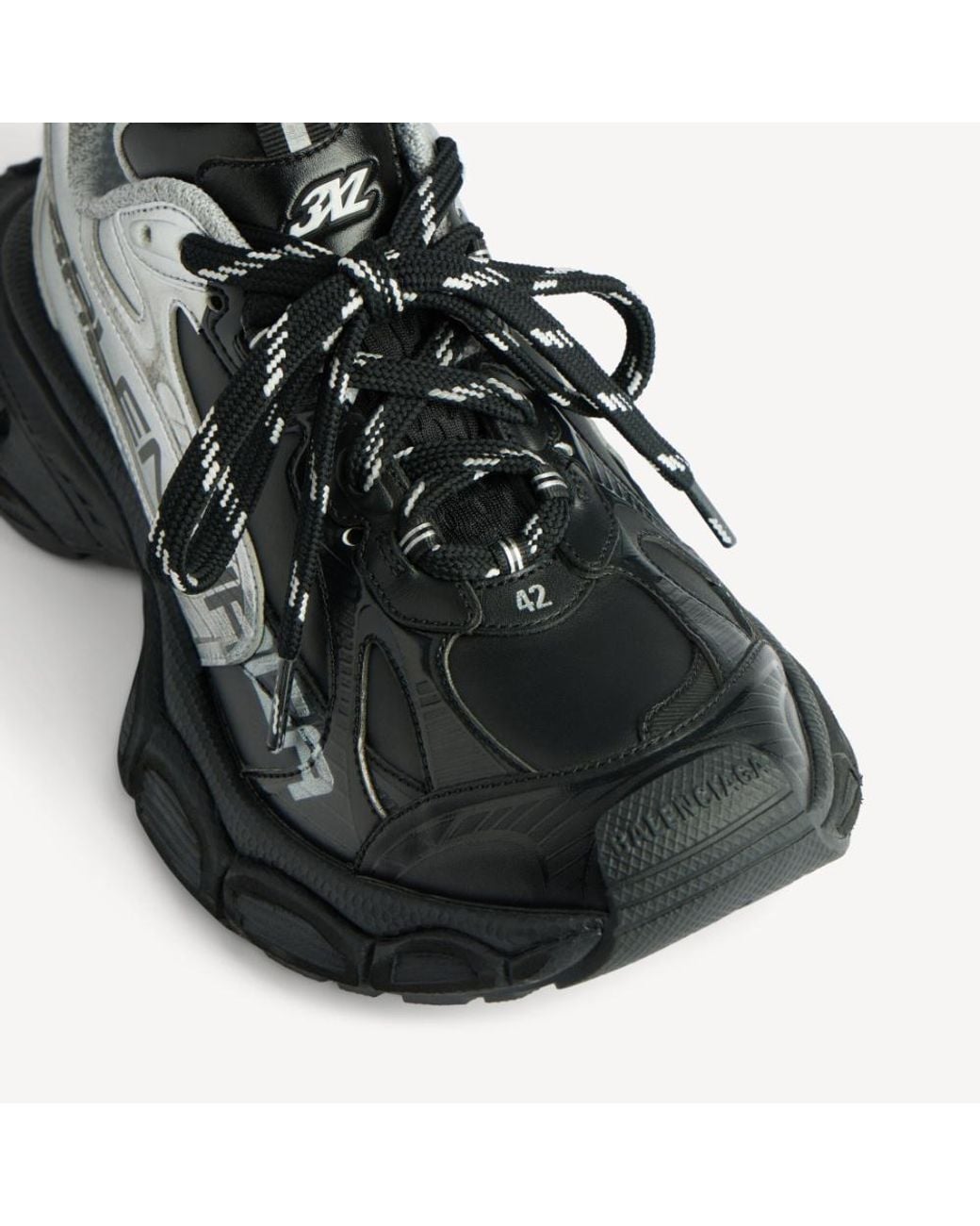 Balenciaga White 3Xl Metallic Split Sneaker for men