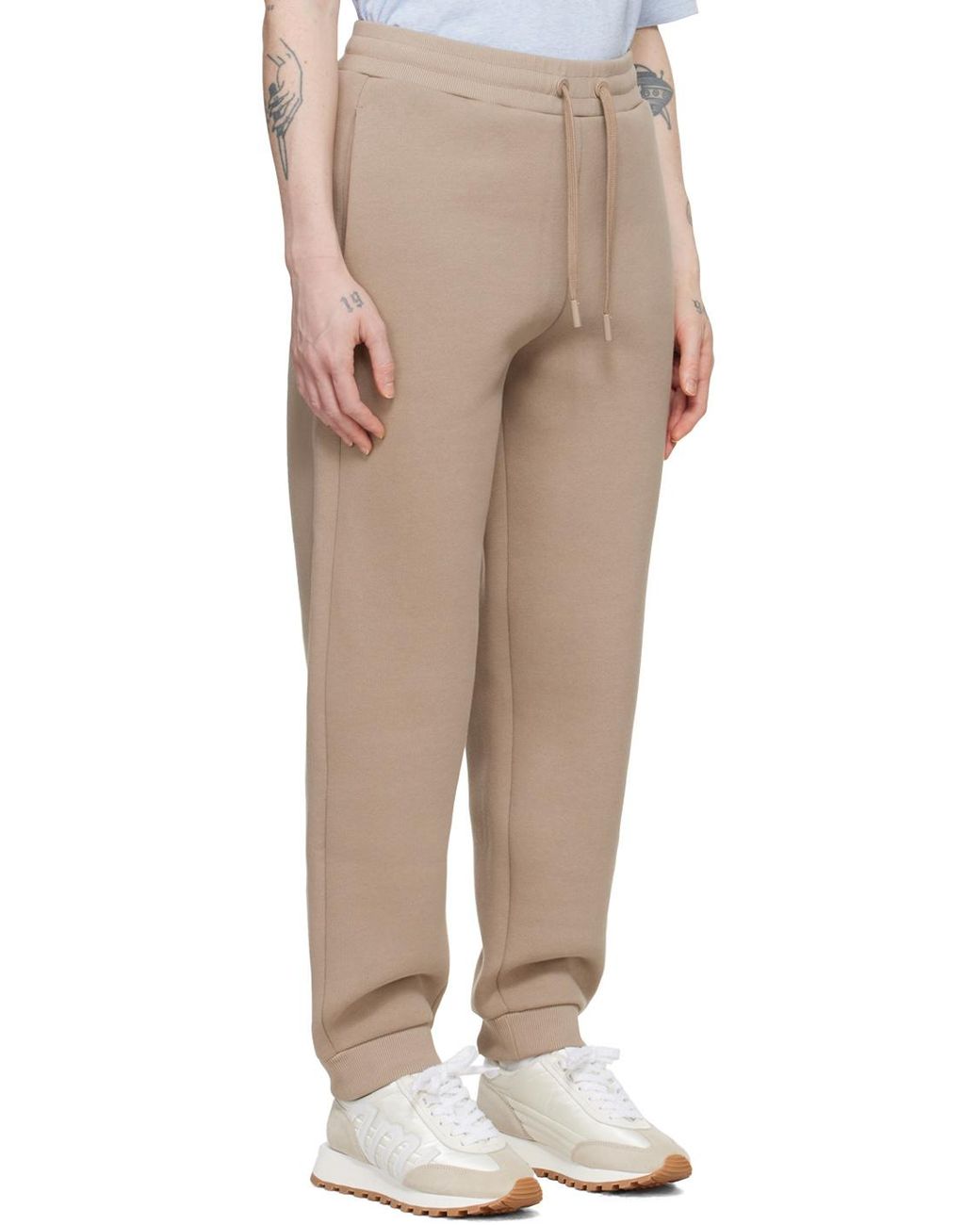 AMI Brown Ami Logo Embossed Drawstring Track Pants for men