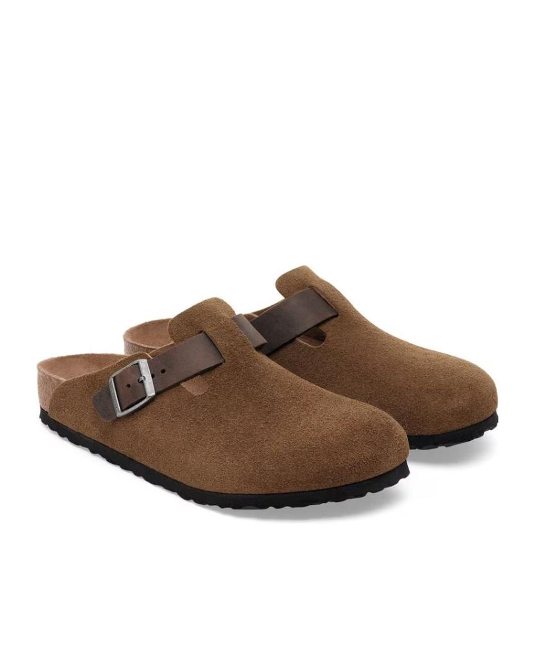 Birkenstock Brown Boston Slides for men
