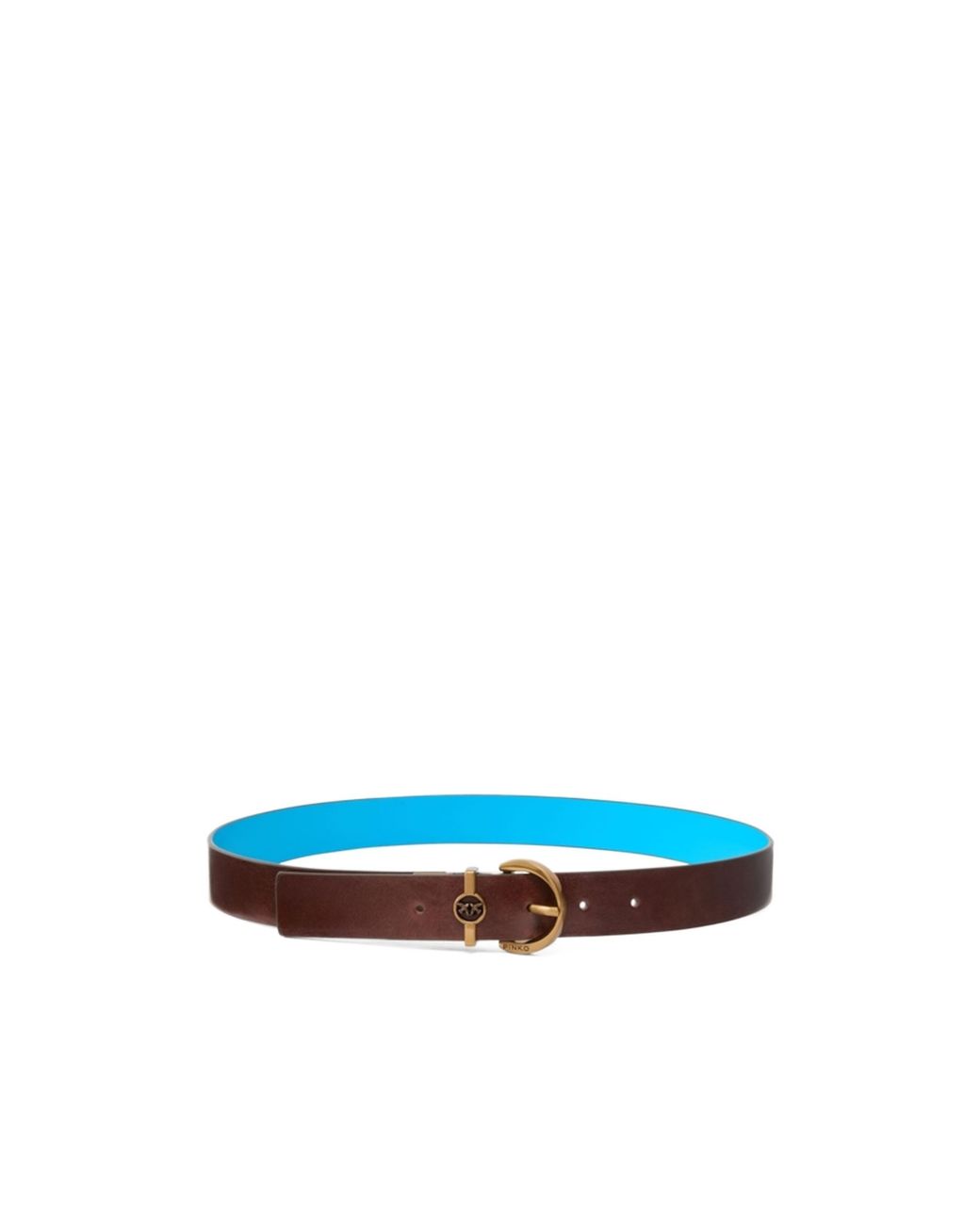 Pinko Blue Love Birds Logo Reversible Belt