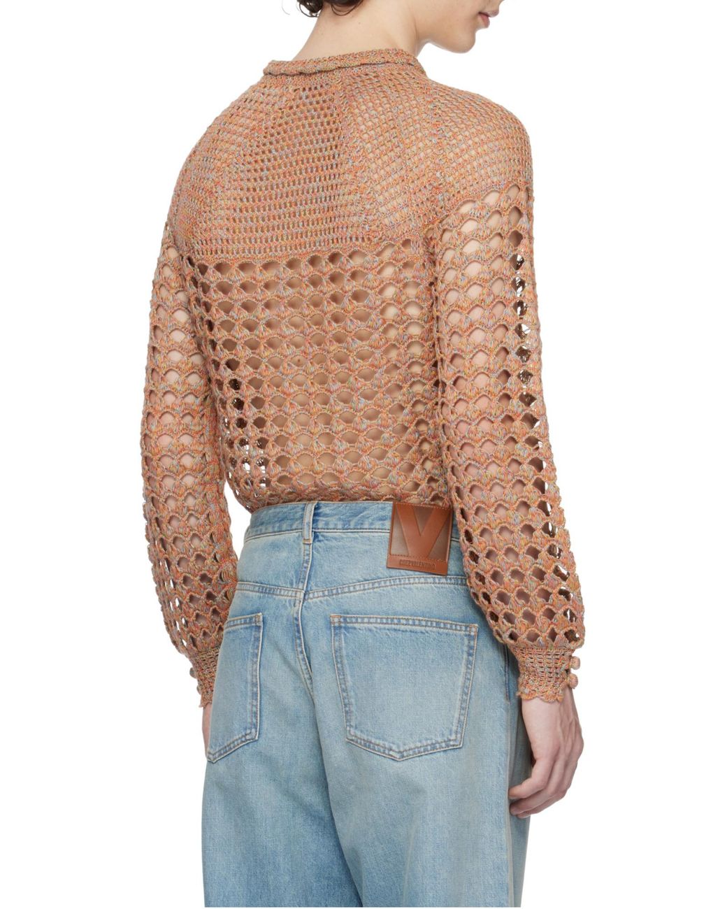 Valentino Brown Crochet High Neck Jumper for men