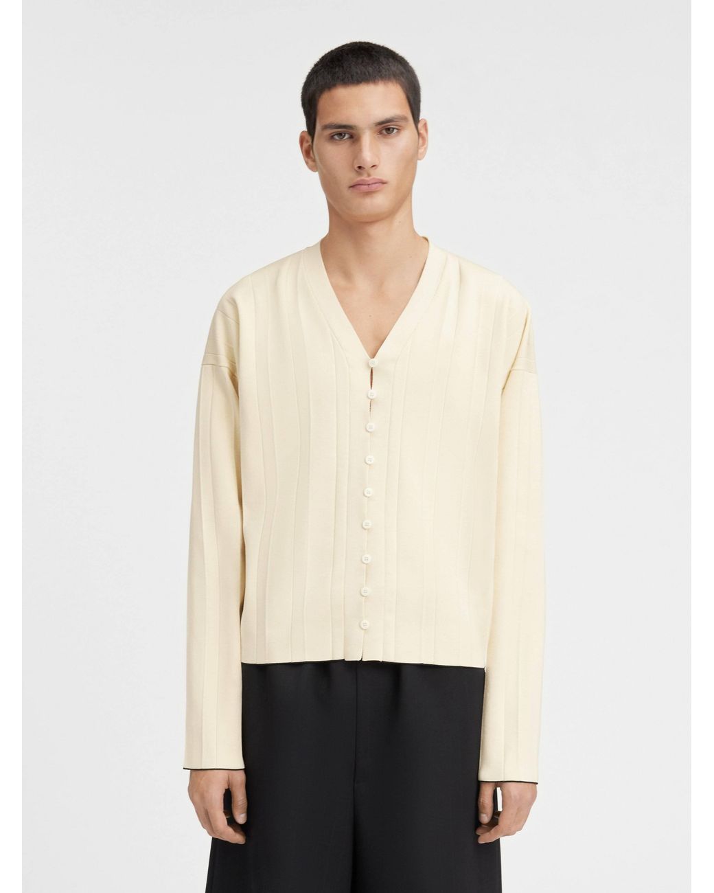 Jacquemus Natural Pleated Cardigan for men