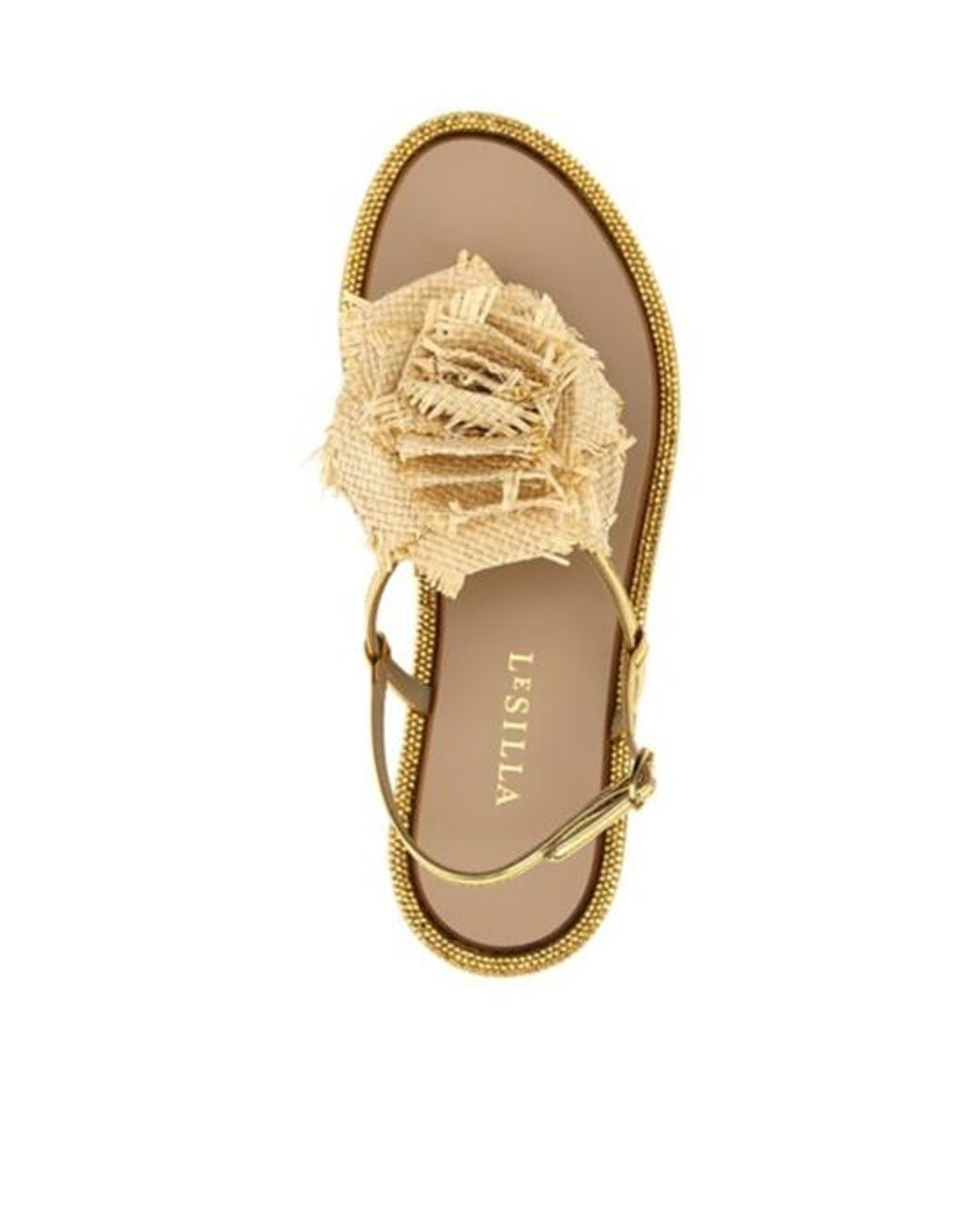 Le Silla Rose Metallic Effect Flat Sandals