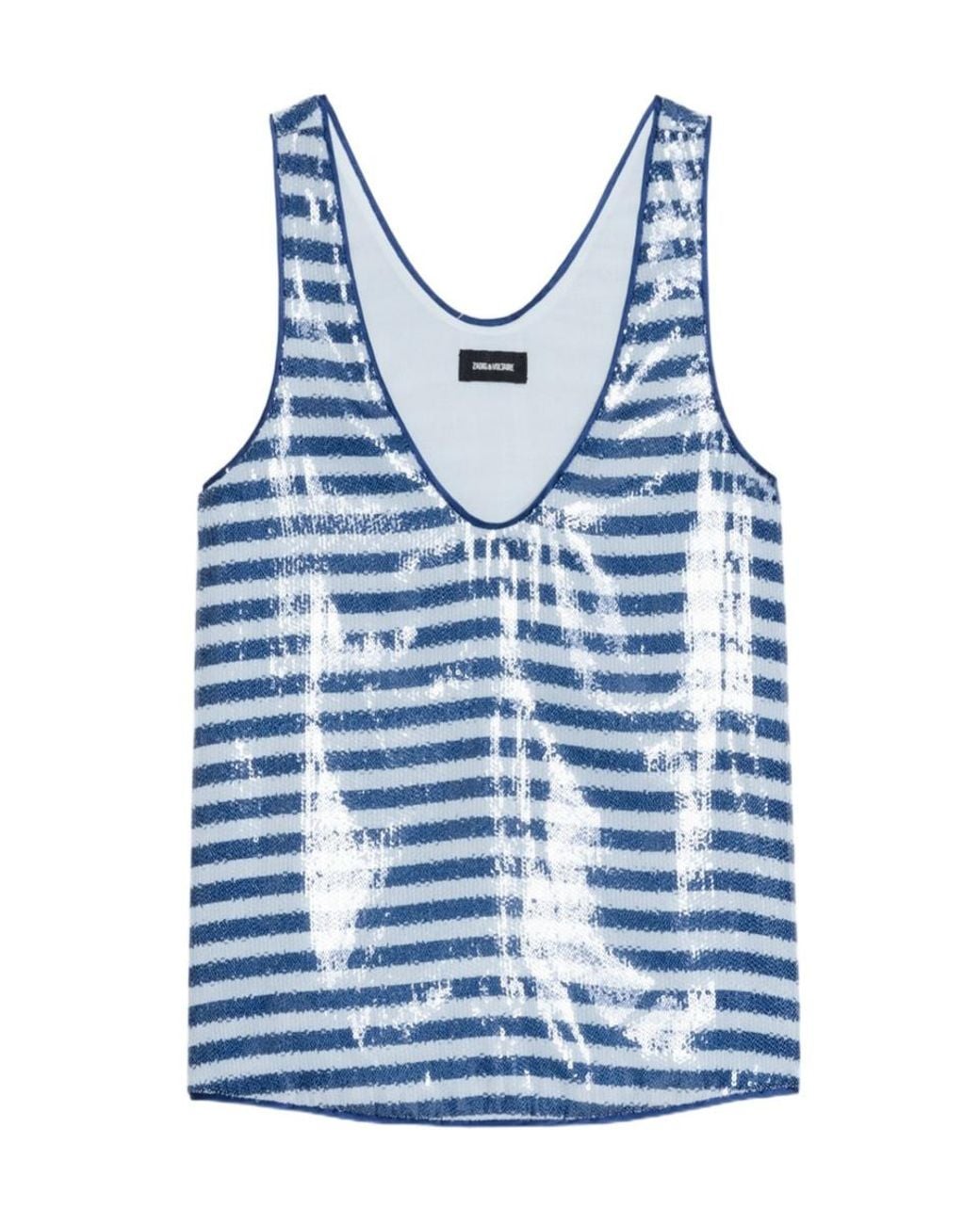 Zadig & Voltaire Blue Tarys Sequined Tank Top