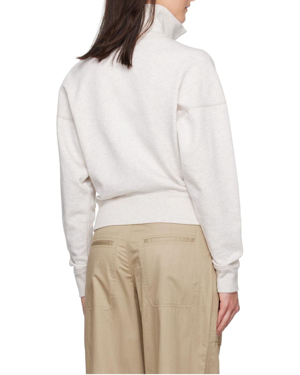 Isabel Marant Gray Isabel Marant Étoile Ross Logo-Flocked Zip-Up Sweatshirt
