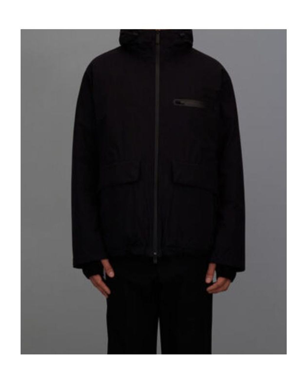 Herno Black Laminar Zip Pocket Hooded Jacket for men