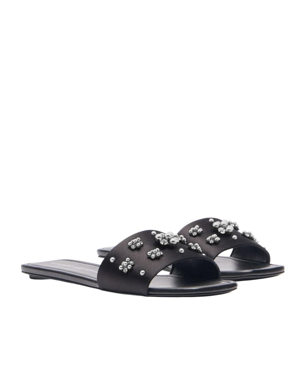 Stuart Weitzman White Poppy Flat Sandals
