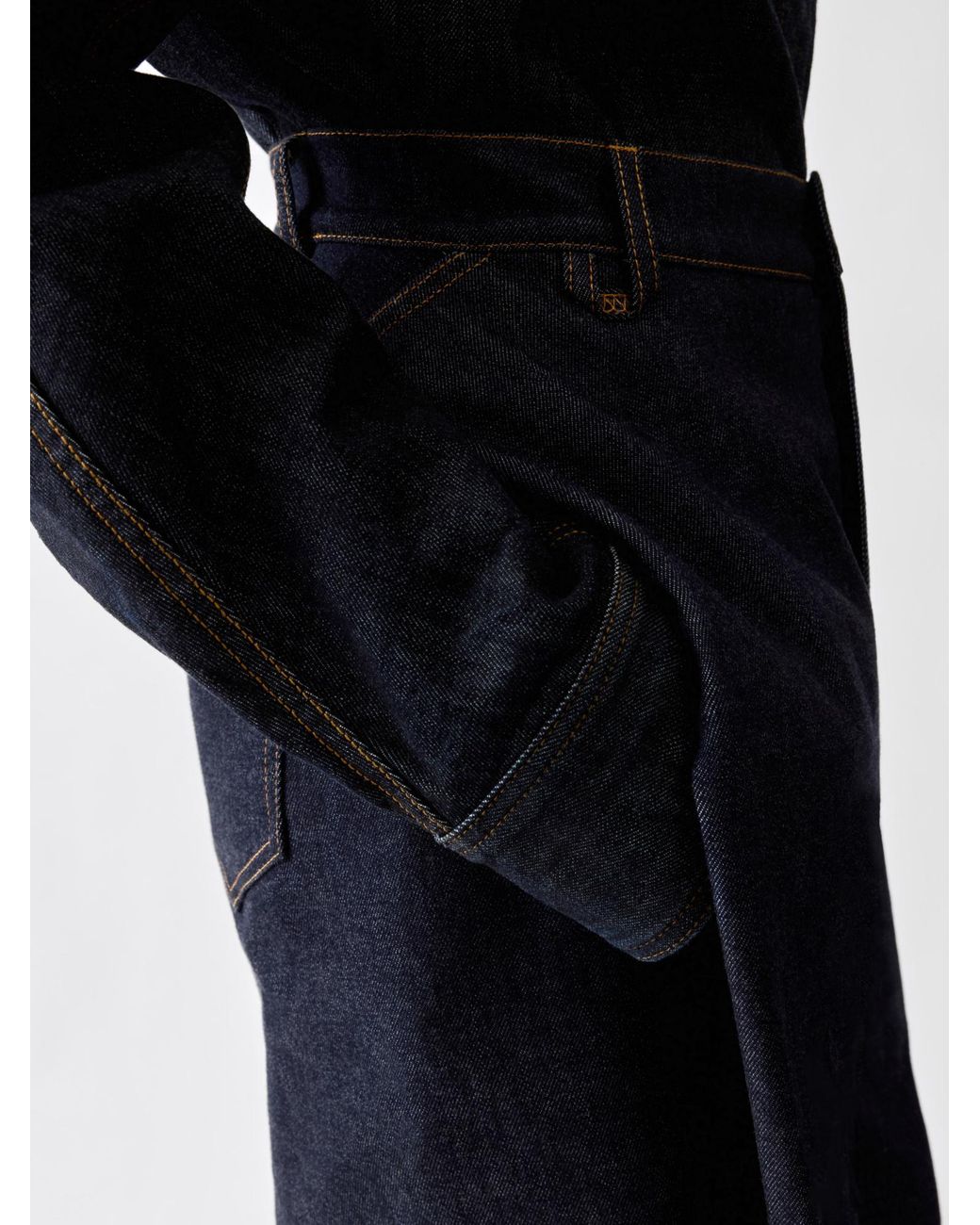 Jacquemus Blue Contrast Stitched Rear Slit Skirt