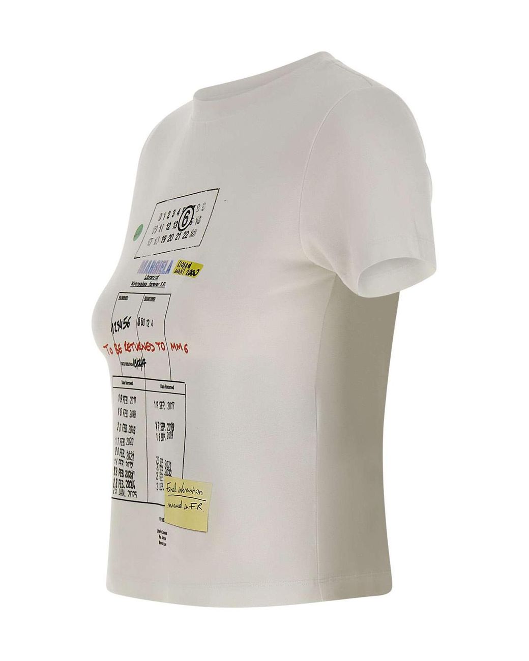 MM6 by Maison Margiela White Graphic Print Crewneck T-Shirt