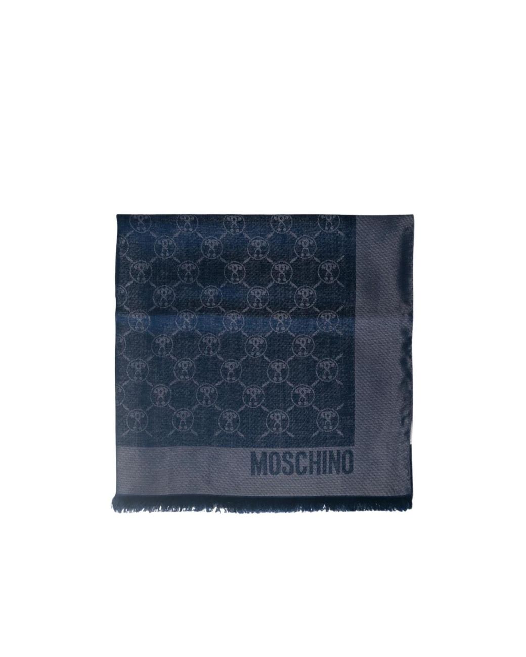 Moschino Blue Letter Pattern Scarf