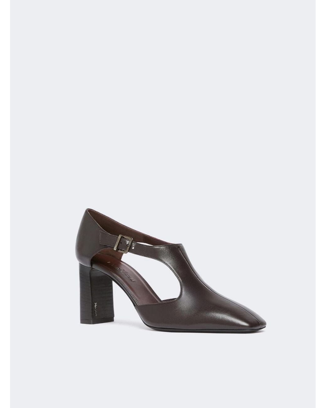 Max Mara Brown Nappa Leather Cut-Out Brogues