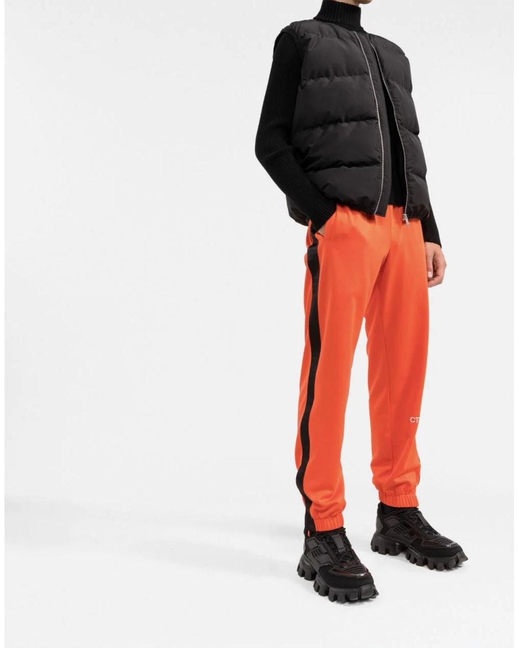 Heron Preston Orange Logo Sweatpants for men